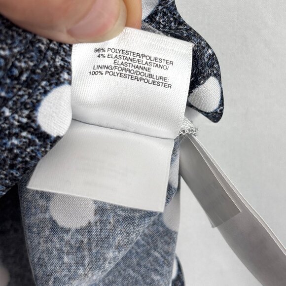 Nine West Sleeveless Polka Dot Blouse Women’s Large Navy/Black White Retro Chic - Picture 11 of 14